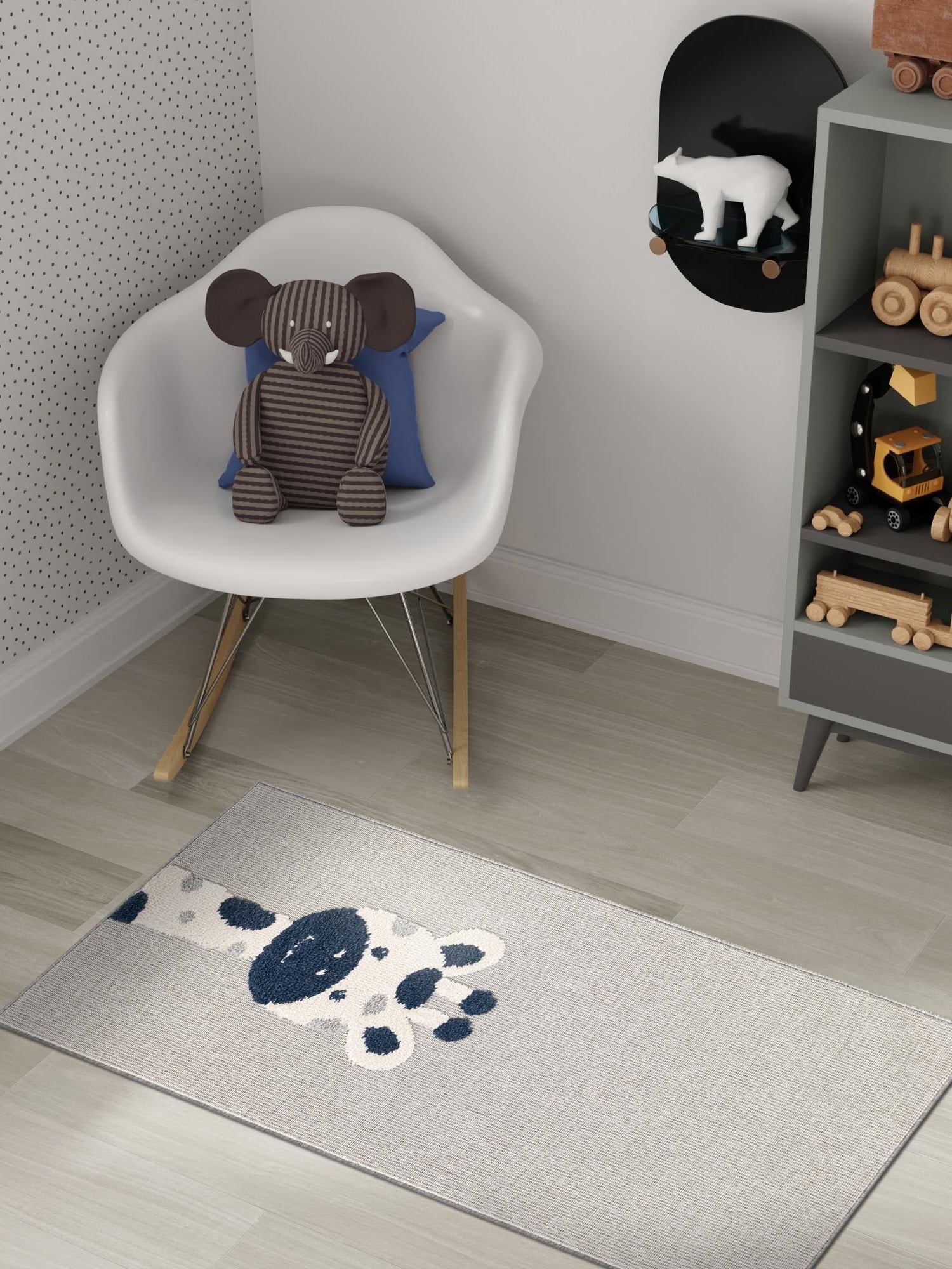 Gray 2' x 4' 1 Whimsy Kids Runner Area Rug for Baby Nursery, Toddler Playroom,  Bedrooms Playful Fun Design Easy Clean Carpet for Sale at Rug Engine