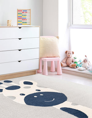 Gray 8' x 8' Whimsy Kids Square Rug