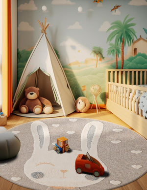 Peach Blossom 5' 1 x 5' 1 Whimsy Kids Round Rug