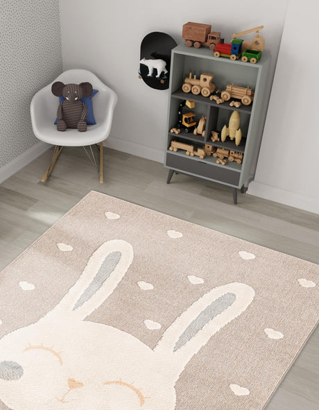 Peach Blossom 5' 3 x 8' Whimsy Kids Rectangle Rug