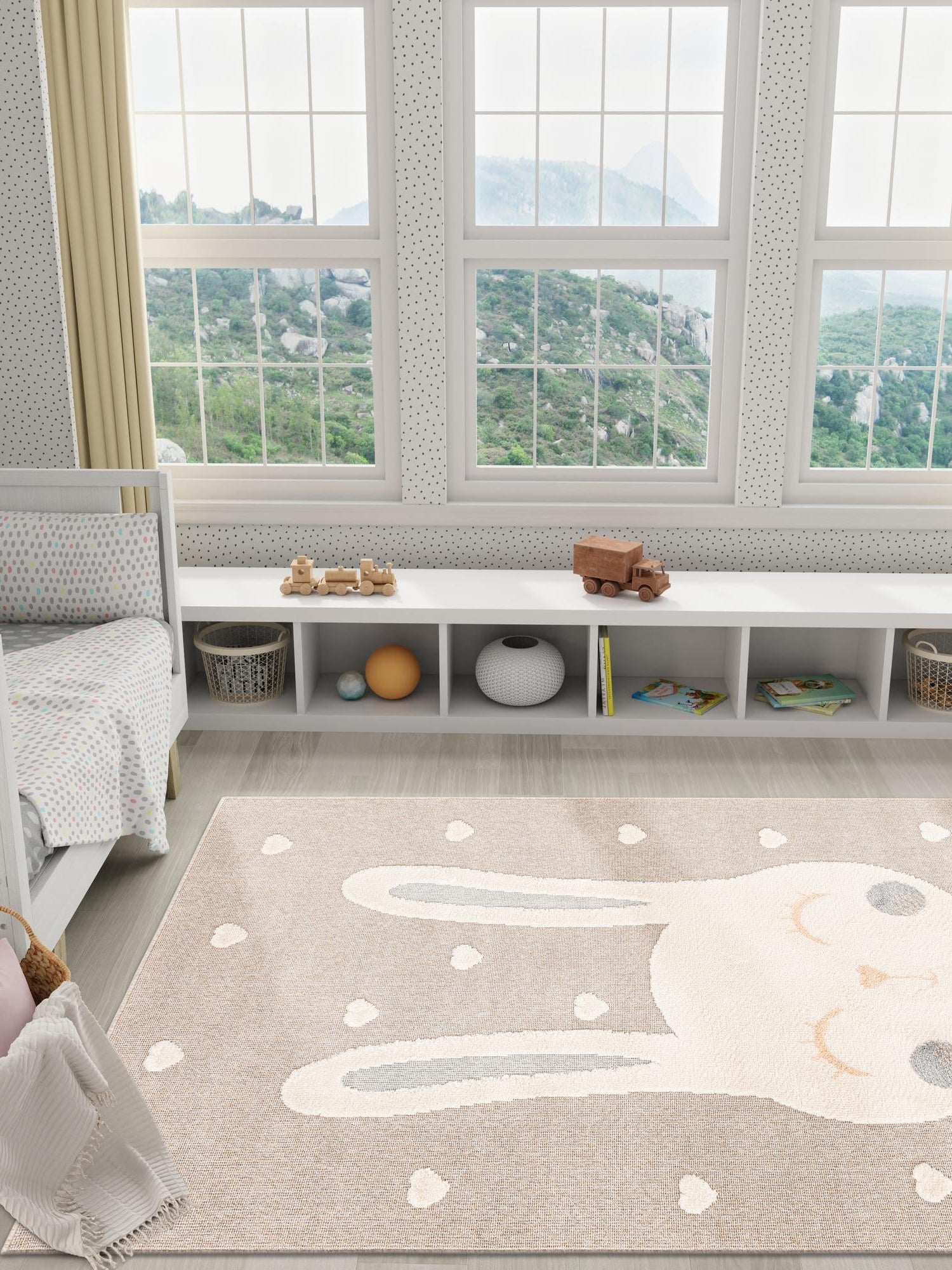 Peach Blossom 7' 10 x 10' Whimsy Kids Rectangle Area Rug for Baby Nursery, Toddler Playroom,  Bedrooms Playful Fun Design Easy Clean Carpet for Sale at Rug Engine
