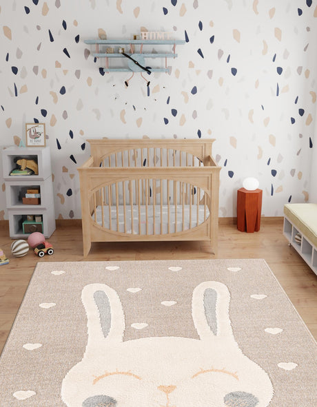 Peach Blossom 5' 1 x 7' 1 Whimsy Kids Rectangle Area Rug for Baby Nursery, Toddler Playroom,  Bedrooms Playful Fun Design Easy Clean Carpet for Sale at Rug Engine