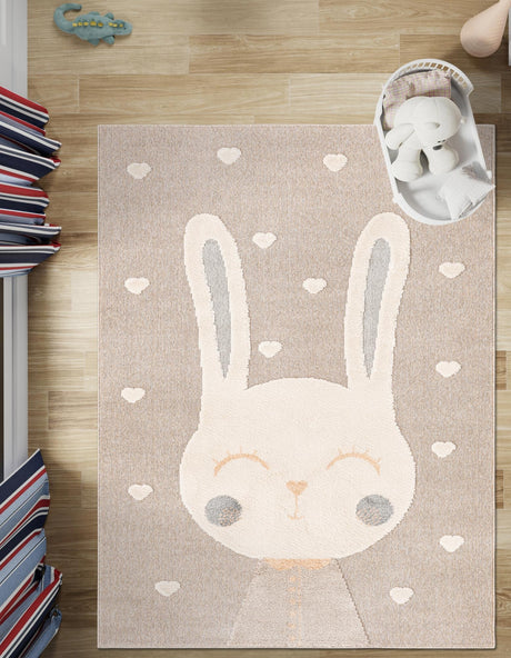 Peach Blossom 5' 1 x 7' 1 Whimsy Kids Rectangle Area Rug for Baby Nursery, Toddler Playroom,  Bedrooms Playful Fun Design Easy Clean Carpet for Sale at Rug Engine