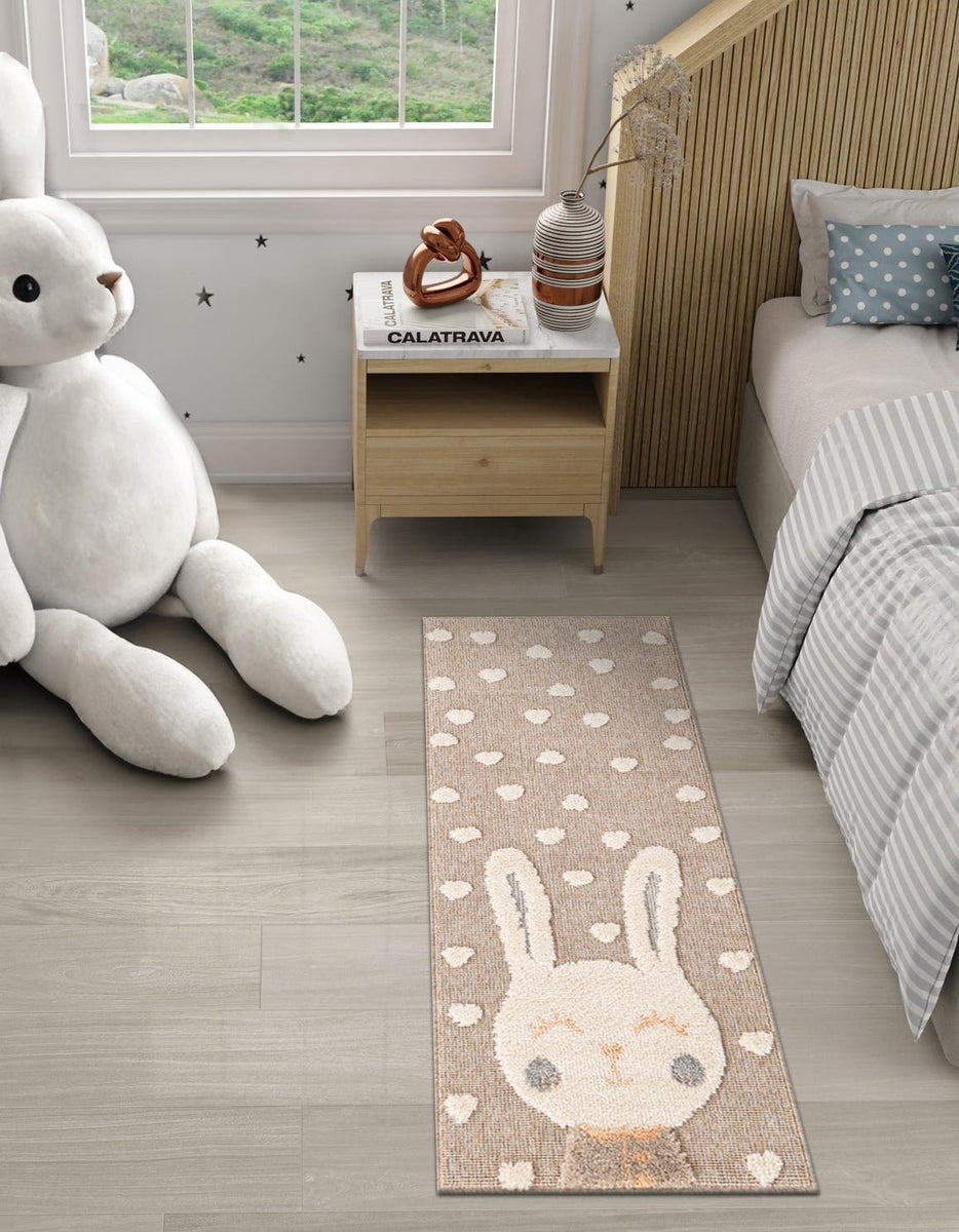 Peach Blossom 2' x 4' 1 Whimsy Kids Runner Area Rug for Baby Nursery ...