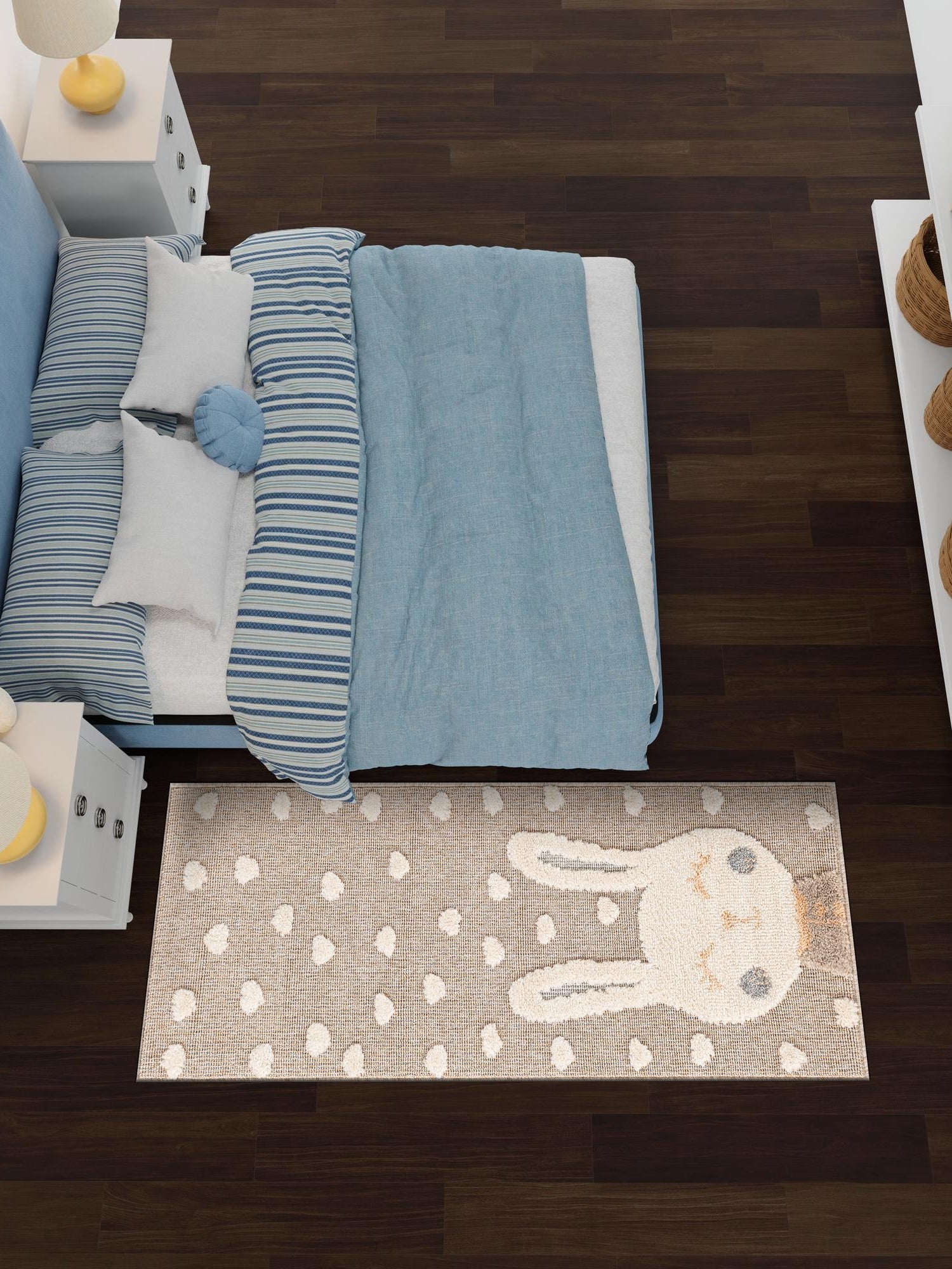 Peach Blossom 2' 7 x 6' 1 Whimsy Kids Runner Area Rug for Baby Nursery, Toddler Playroom,  Bedrooms Playful Fun Design Easy Clean Carpet for Sale at Rug Engine