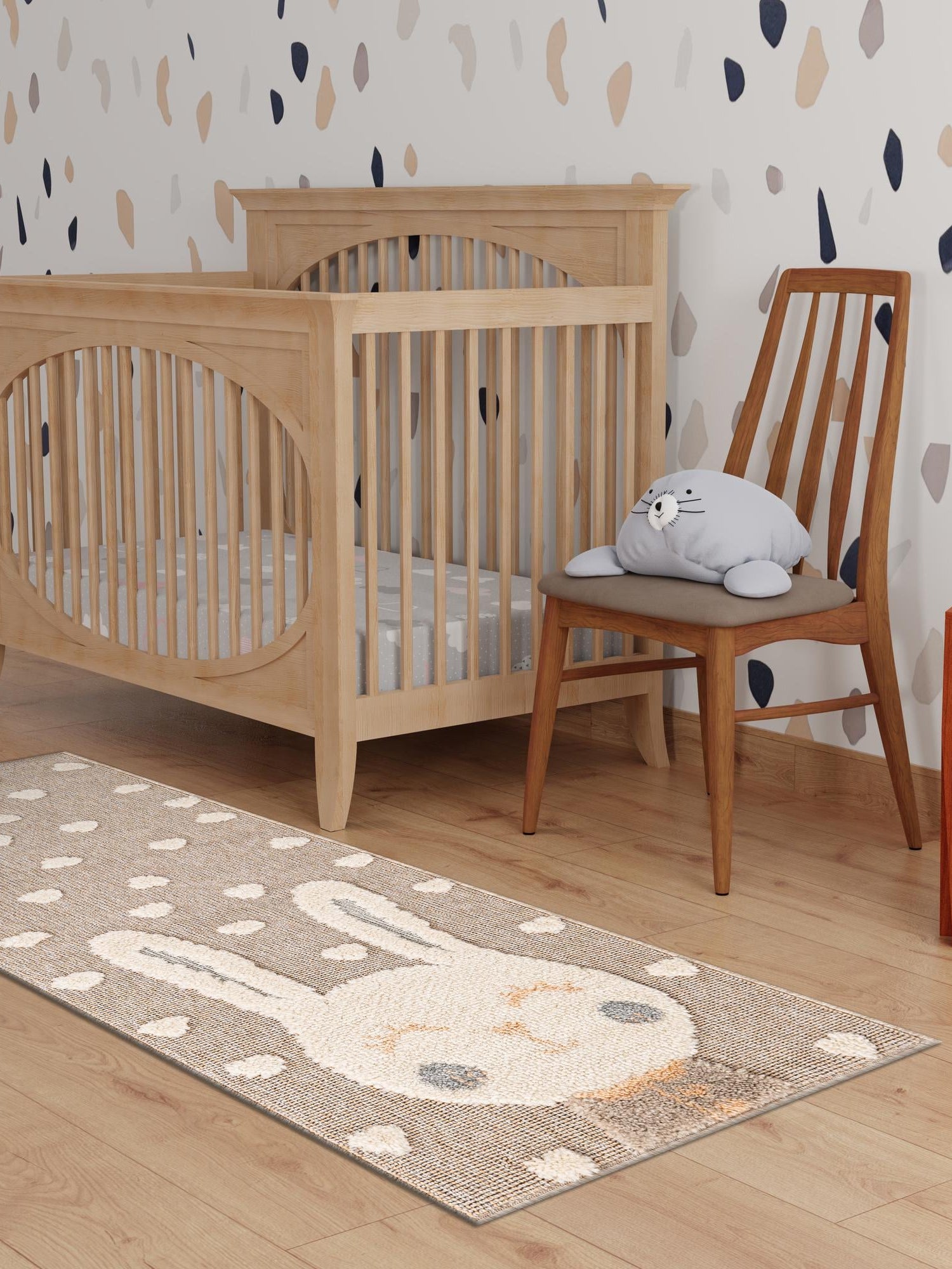 Peach Blossom 2' x 4' 1 Whimsy Kids Runner Area Rug for Baby Nursery, Toddler Playroom,  Bedrooms Playful Fun Design Easy Clean Carpet for Sale at Rug Engine