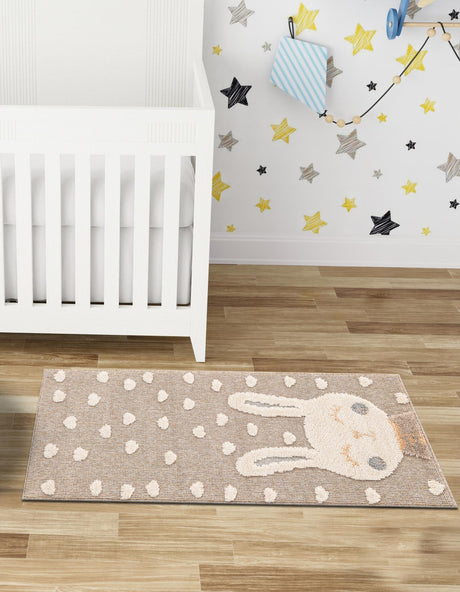 Peach Blossom 2' 7 x 8' Whimsy Kids Runner Area Rug for Baby Nursery, Toddler Playroom,  Bedrooms Playful Fun Design Easy Clean Carpet for Sale at Rug Engine