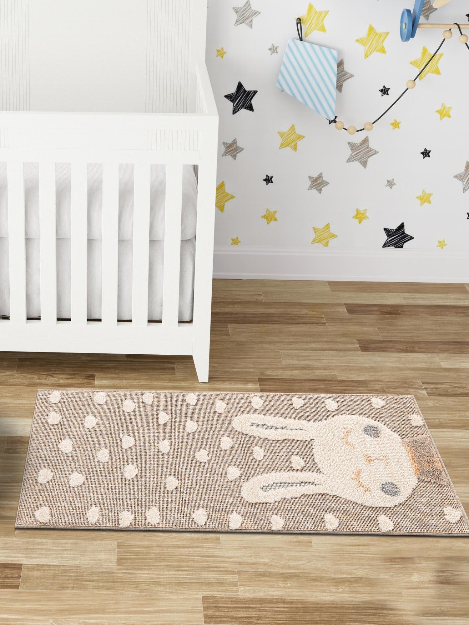 Peach Blossom 2' 7 x 6' 1 Whimsy Kids Runner Area Rug for Baby Nursery, Toddler Playroom,  Bedrooms Playful Fun Design Easy Clean Carpet for Sale at Rug Engine