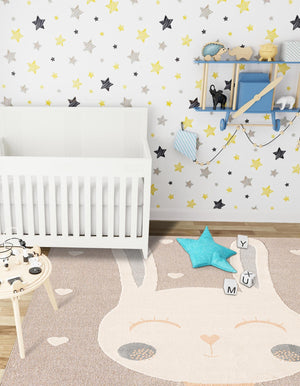 Peach Blossom 8' x 8' Whimsy Kids Square Rug