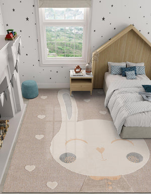 Peach Blossom 8' x 8' Whimsy Kids Square Rug