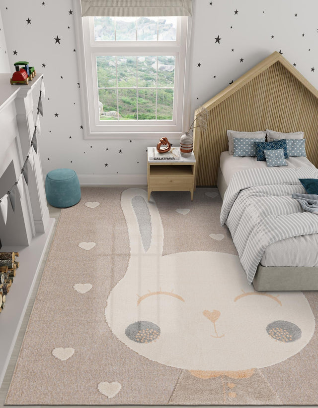 Peach Blossom 8' x 8' Whimsy Kids Square Rug