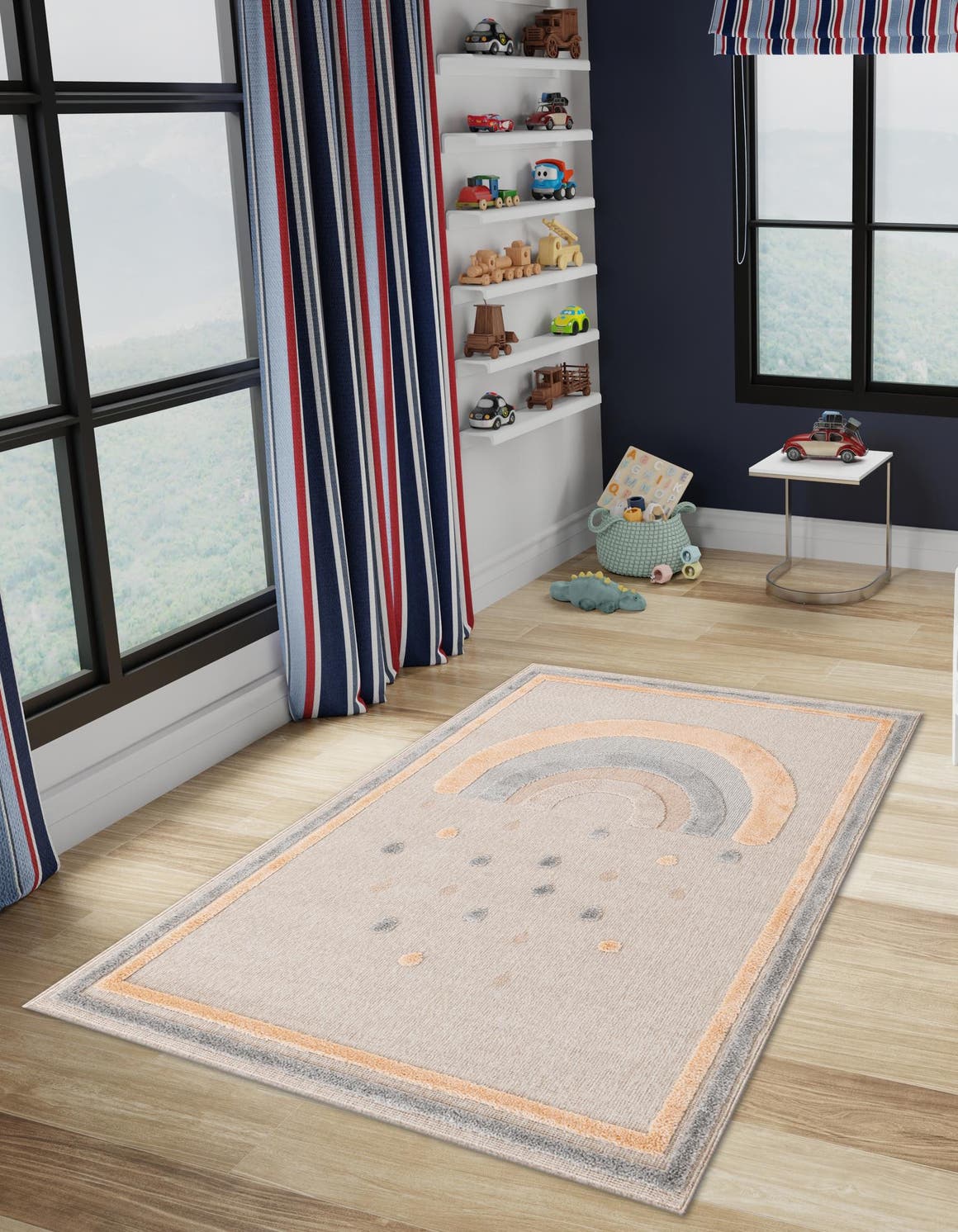 Multicolor 7' 10 x 10' Whimsy Kids Rectangle Area Rug for Baby Nursery, Toddler Playroom,  Bedrooms Playful Fun Design Easy Clean Carpet for Sale at Rug Engine