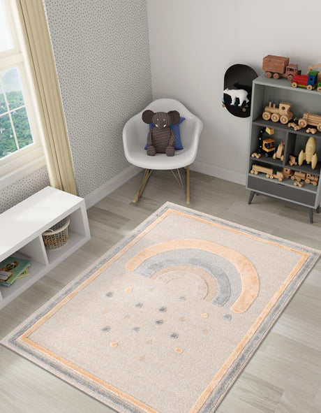Multicolor 7' 10 x 10' Whimsy Kids Rectangle Area Rug for Baby Nursery, Toddler Playroom,  Bedrooms Playful Fun Design Easy Clean Carpet for Sale at Rug Engine