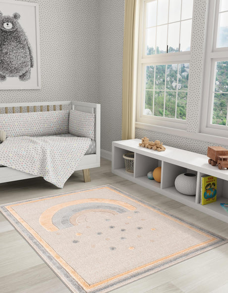 Multicolor 5' 1 x 7' 1 Whimsy Kids Rectangle Area Rug for Baby Nursery, Toddler Playroom,  Bedrooms Playful Fun Design Easy Clean Carpet for Sale at Rug Engine