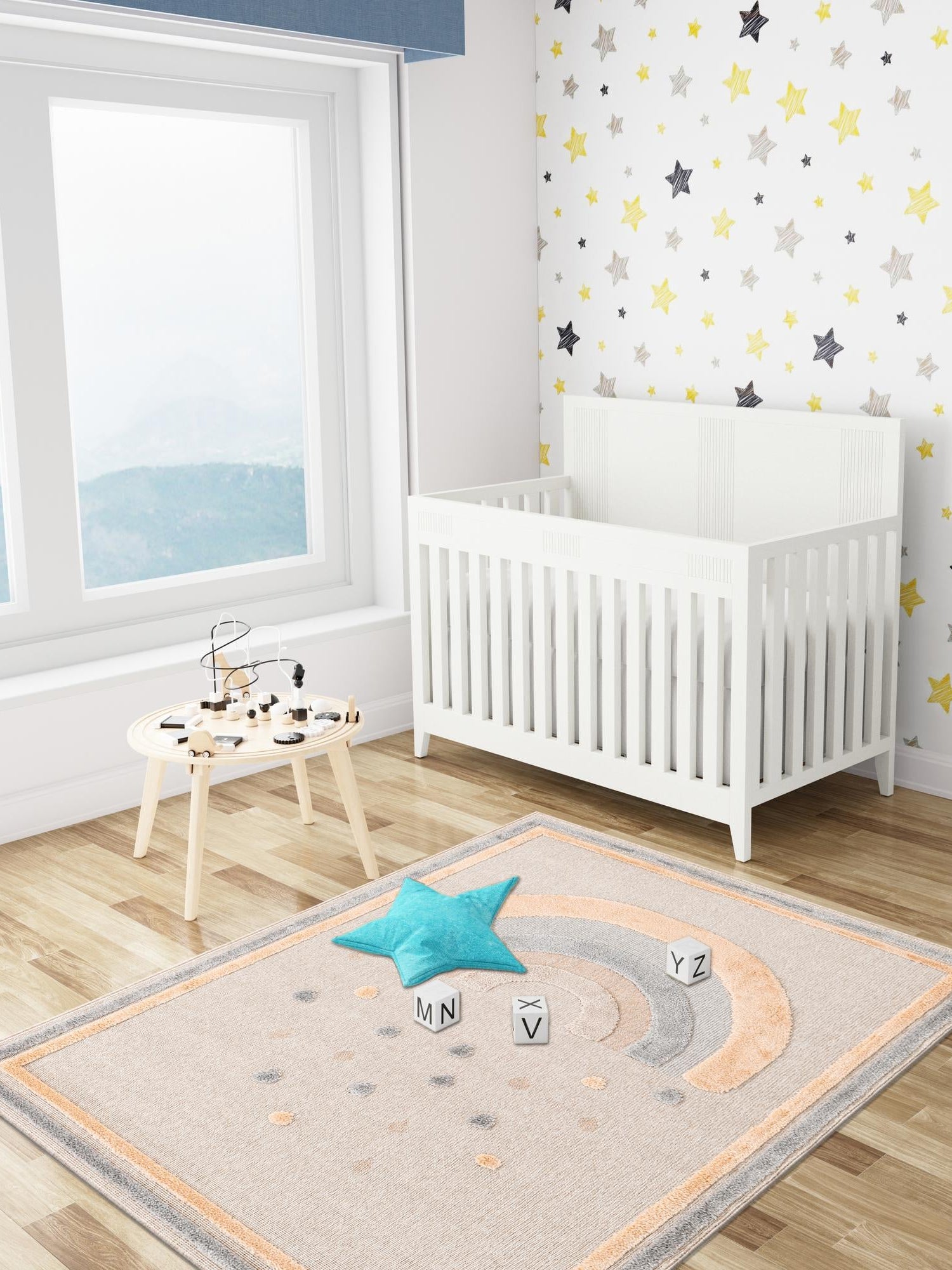 Multicolor 2' x 3' 1 Whimsy Kids Rectangle Area Rug for Baby Nursery, Toddler Playroom,  Bedrooms Playful Fun Design Easy Clean Carpet for Sale at Rug Engine