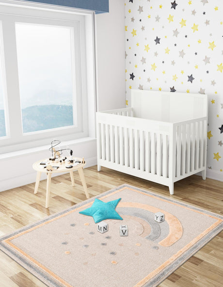 Multicolor 2' x 3' 1 Whimsy Kids Rectangle Area Rug for Baby Nursery, Toddler Playroom,  Bedrooms Playful Fun Design Easy Clean Carpet for Sale at Rug Engine