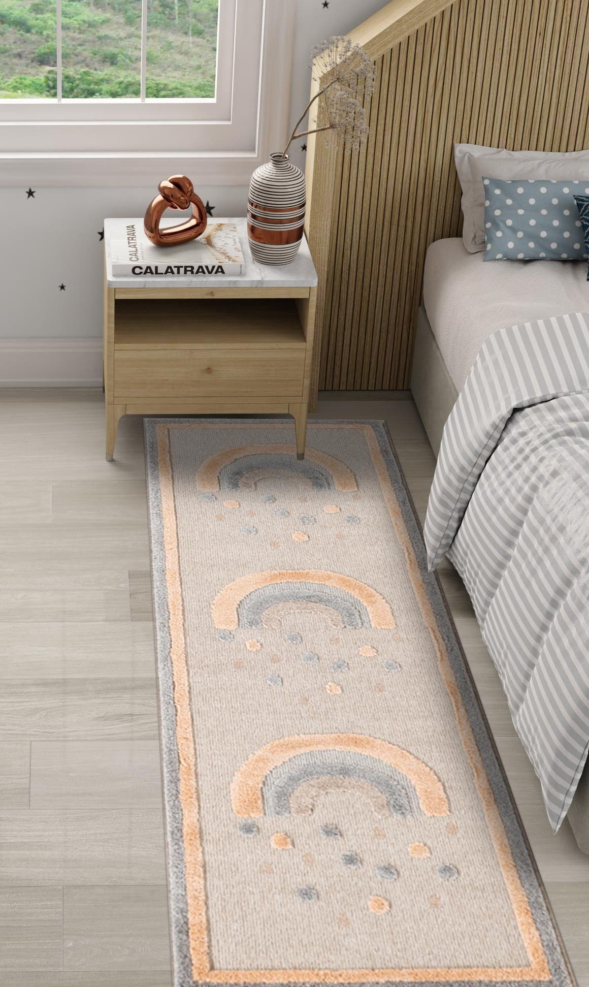 Multicolor 2' 7 x 8' Whimsy Kids Runner Area Rug for Baby Nursery, Toddler Playroom,  Bedrooms Playful Fun Design Easy Clean Carpet for Sale at Rug Engine
