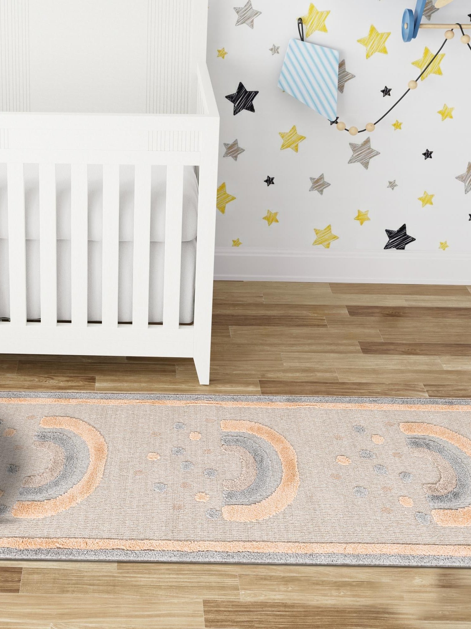 Multicolor 2' x 4' 1 Whimsy Kids Runner Area Rug for Baby Nursery, Toddler Playroom,  Bedrooms Playful Fun Design Easy Clean Carpet for Sale at Rug Engine