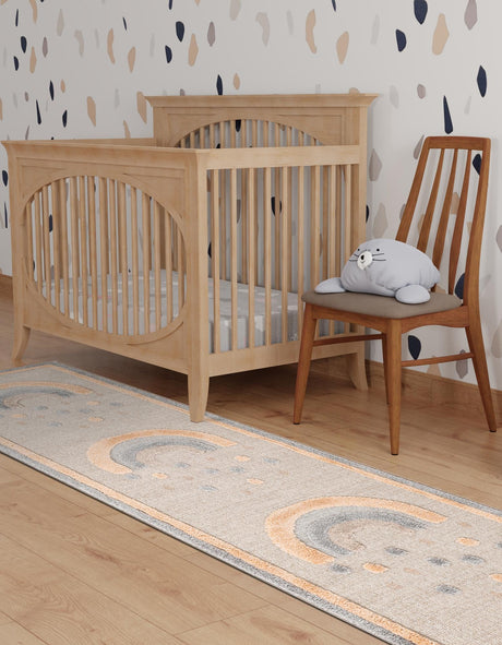 Multicolor 2' x 4' 1 Whimsy Kids Runner Area Rug for Baby Nursery, Toddler Playroom,  Bedrooms Playful Fun Design Easy Clean Carpet for Sale at Rug Engine