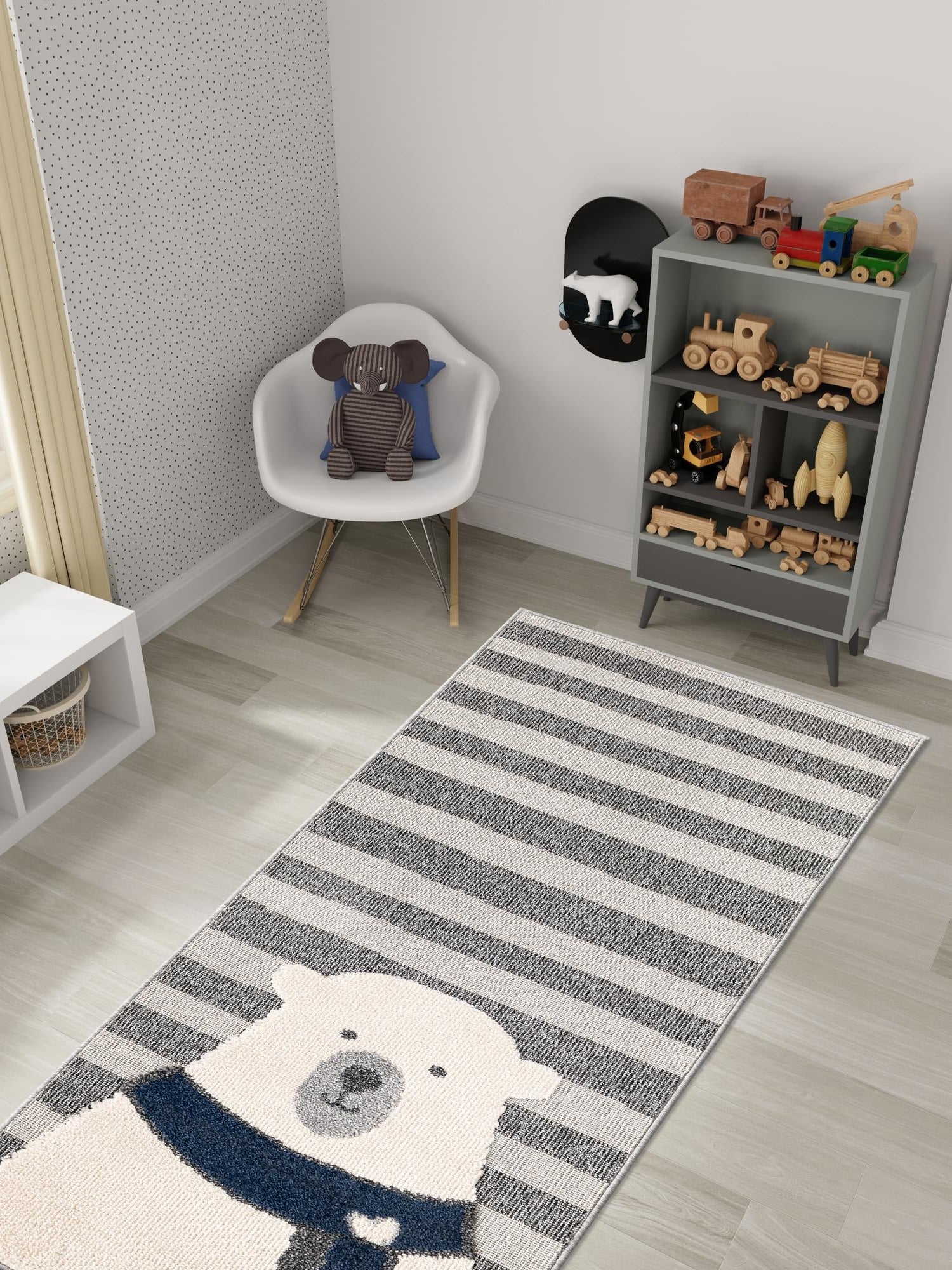 Gray 2' x 4' 1 Whimsy Kids Runner Area Rug for Baby Nursery, Toddler Playroom,  Bedrooms Playful Fun Design Easy Clean Carpet for Sale at Rug Engine