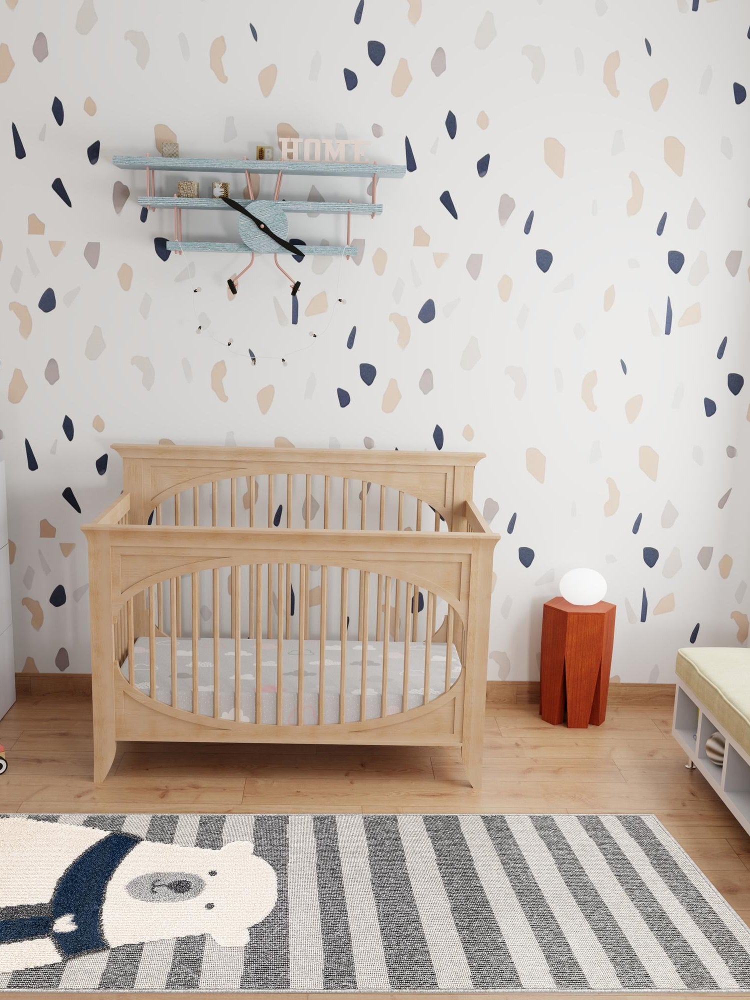 Gray 2' 7 x 6' 1 Whimsy Kids Runner Area Rug for Baby Nursery, Toddler Playroom,  Bedrooms Playful Fun Design Easy Clean Carpet for Sale at Rug Engine