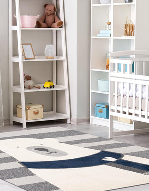 Gray 8' x 8' Whimsy Kids Square Rug