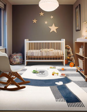 Gray 8' x 8' Whimsy Kids Square Rug