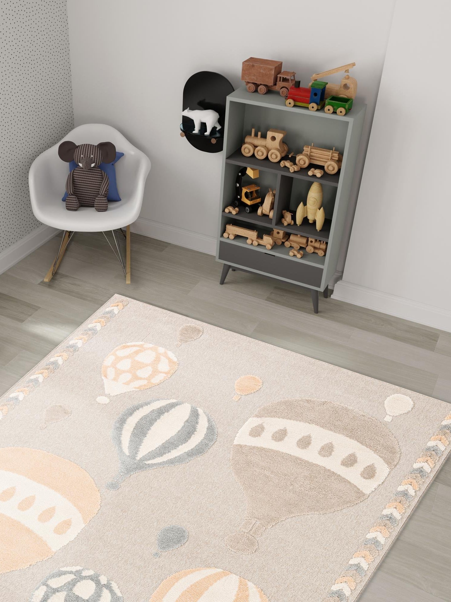 Multicolor 9' x 12' Whimsy Kids Rectangle Area Rug for Baby Nursery, Toddler Playroom, Bedrooms