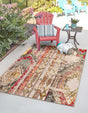 Multicolor Beige 7' 10 x 10' Outdoor Casablanca Rectangle Area Rug Weather Resistant for Patio, Deck, Terrace, Balcony, Porch Polypropylene Vivid Colorful Modern Carpet for Sale at Rug Engine