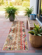 Multicolor Beige 2' 7 x 10' Outdoor Casablanca Runner Area Rug Weather Resistant for Patio, Deck, Terrace, Balcony, Porch Polypropylene Vivid Colorful Modern Carpet for Sale at Rug Engine
