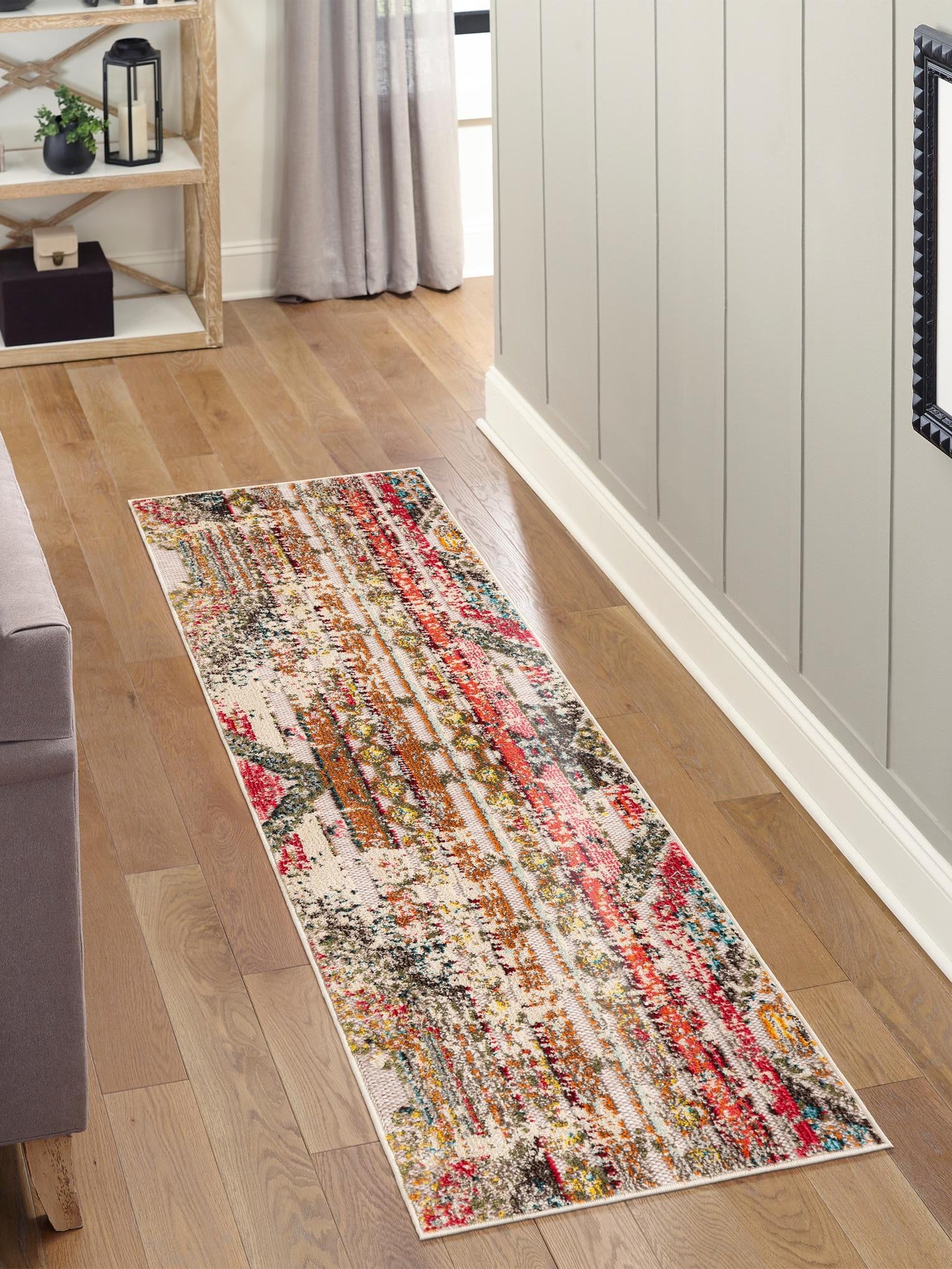 Multicolor Beige 2' x 6' 1 Outdoor Casablanca Runner Area Rug Weather Resistant for Patio, Deck, Terrace, Balcony, Porch Polypropylene Vivid Colorful Modern Carpet for Sale at Rug Engine