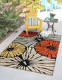 Multicolor 5' 3 x 8' Outdoor Casablanca Rectangle Area Rug Weather Resistant for Patio, Deck, Terrace, Balcony, Porch Polypropylene Vivid Colorful Modern Carpet for Sale at Rug Engine