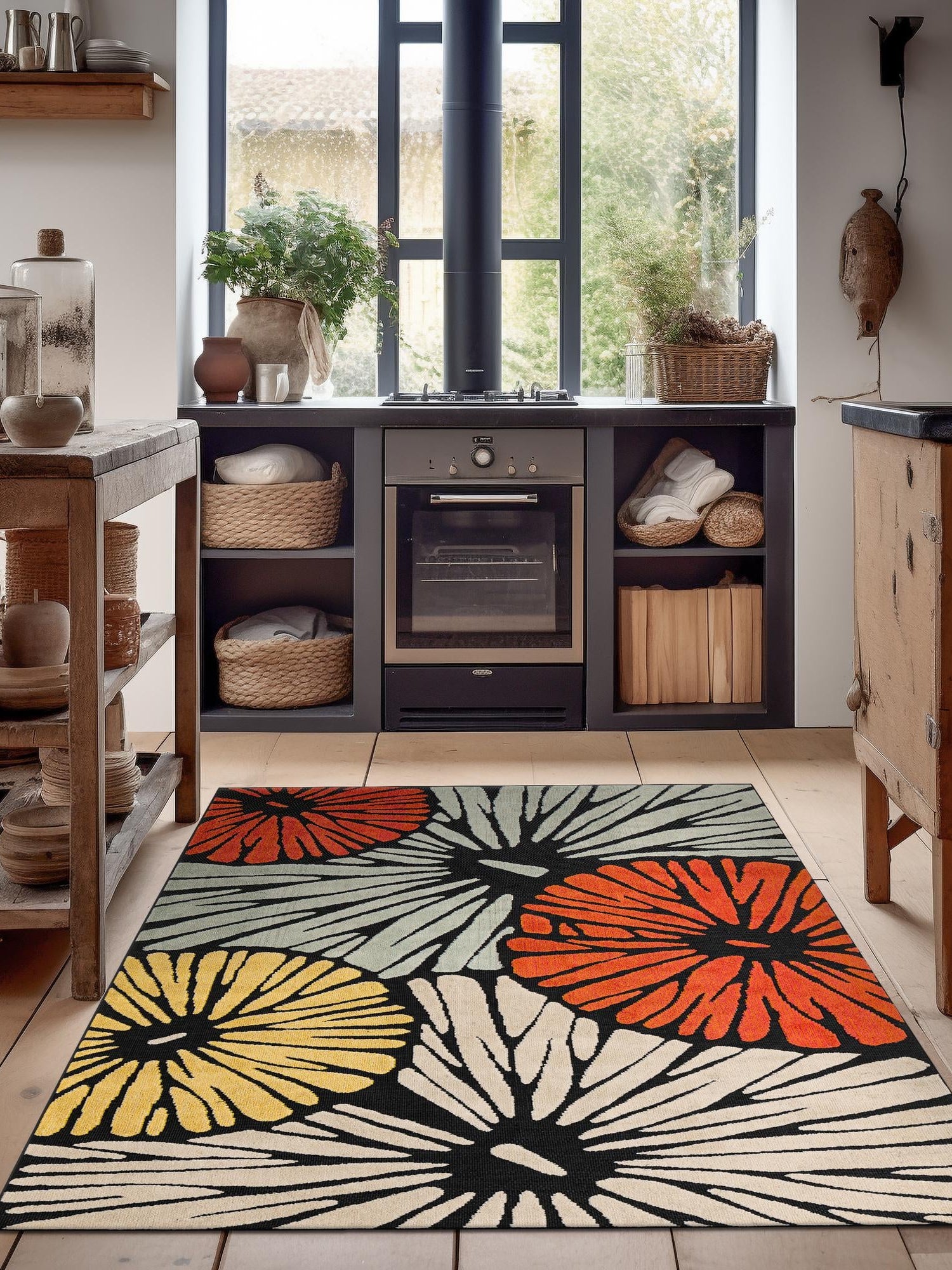 Multicolor 5' 1 x 7' 1 Outdoor Casablanca Rectangle Area Rug Weather Resistant for Patio, Deck, Terrace, Balcony, Porch Polypropylene Vivid Colorful Modern Carpet for Sale at Rug Engine