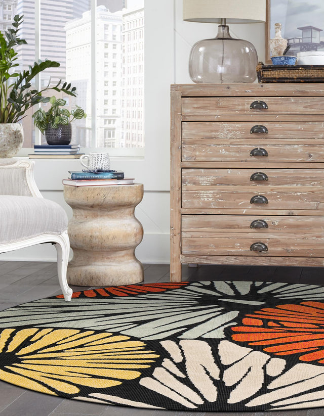 Multicolor 3' 1 x 3' 1 Outdoor Casablanca Round Rug