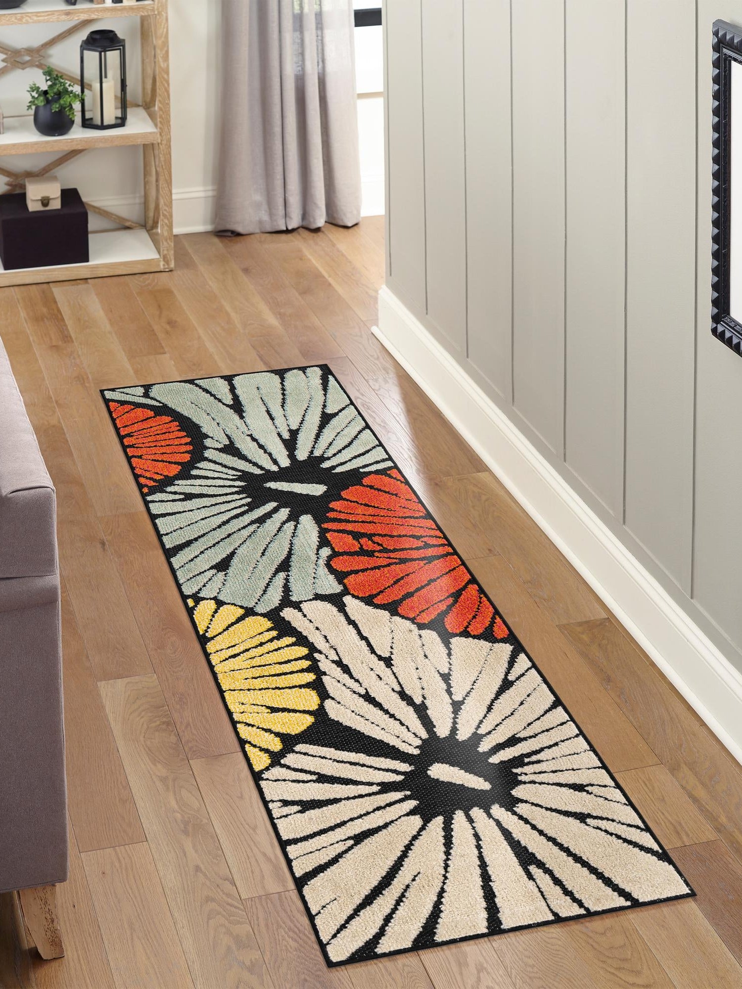 Multicolor 2' 7 x 10' Outdoor Casablanca Runner Area Rug Weather Resistant for Patio, Deck, Terrace, Balcony, Porch Polypropylene Vivid Colorful Modern Carpet for Sale at Rug Engine