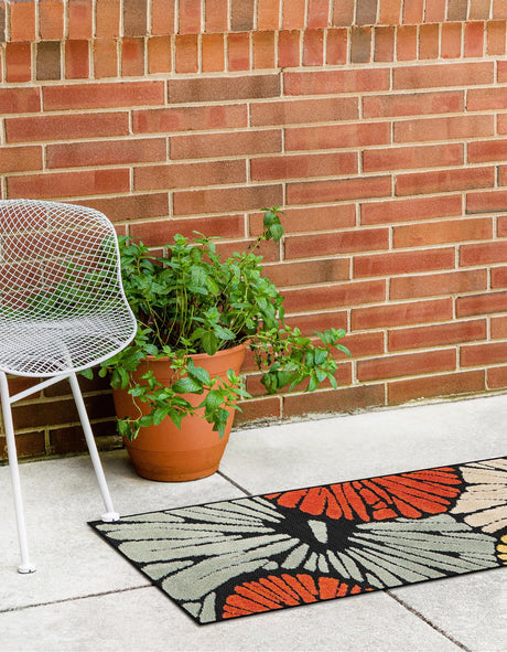 Multicolor 2' 7 x 12' Outdoor Casablanca Runner Area Rug Weather Resistant for Patio, Deck, Terrace, Balcony, Porch Polypropylene Vivid Colorful Modern Carpet for Sale at Rug Engine