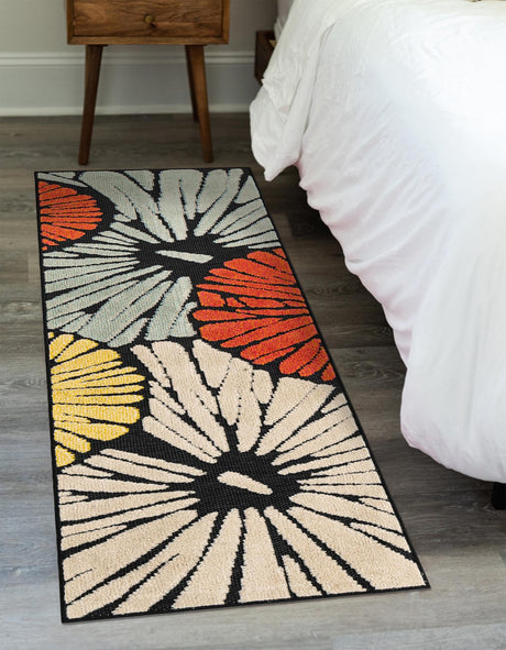 Multicolor 2' 7 x 10' Outdoor Casablanca Runner Area Rug Weather Resistant for Patio, Deck, Terrace, Balcony, Porch Polypropylene Vivid Colorful Modern Carpet for Sale at Rug Engine