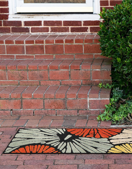 Multicolor 2' 7 x 10' Outdoor Casablanca Runner Area Rug Weather Resistant for Patio, Deck, Terrace, Balcony, Porch Polypropylene Vivid Colorful Modern Carpet for Sale at Rug Engine