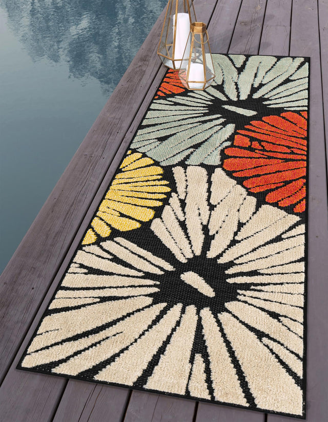 Multicolor 2' x 5' 1 Outdoor Casablanca Runner Area Rug Weather Resistant for Patio, Deck, Terrace, Balcony, Porch Polypropylene Vivid Colorful Modern Carpet for Sale at Rug Engine