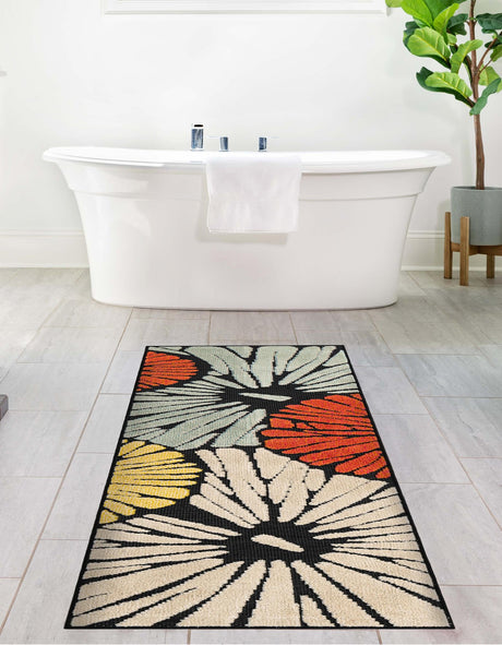 Multicolor 2' x 8' Outdoor Casablanca Runner Area Rug Weather Resistant for Patio, Deck, Terrace, Balcony, Porch Polypropylene Vivid Colorful Modern Carpet for Sale at Rug Engine
