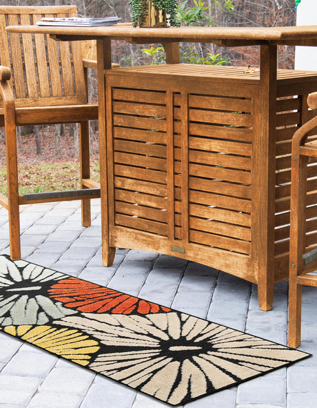 Multicolor 2' 7 x 12' Outdoor Casablanca Runner Area Rug Weather Resistant for Patio, Deck, Terrace, Balcony, Porch Polypropylene Vivid Colorful Modern Carpet for Sale at Rug Engine