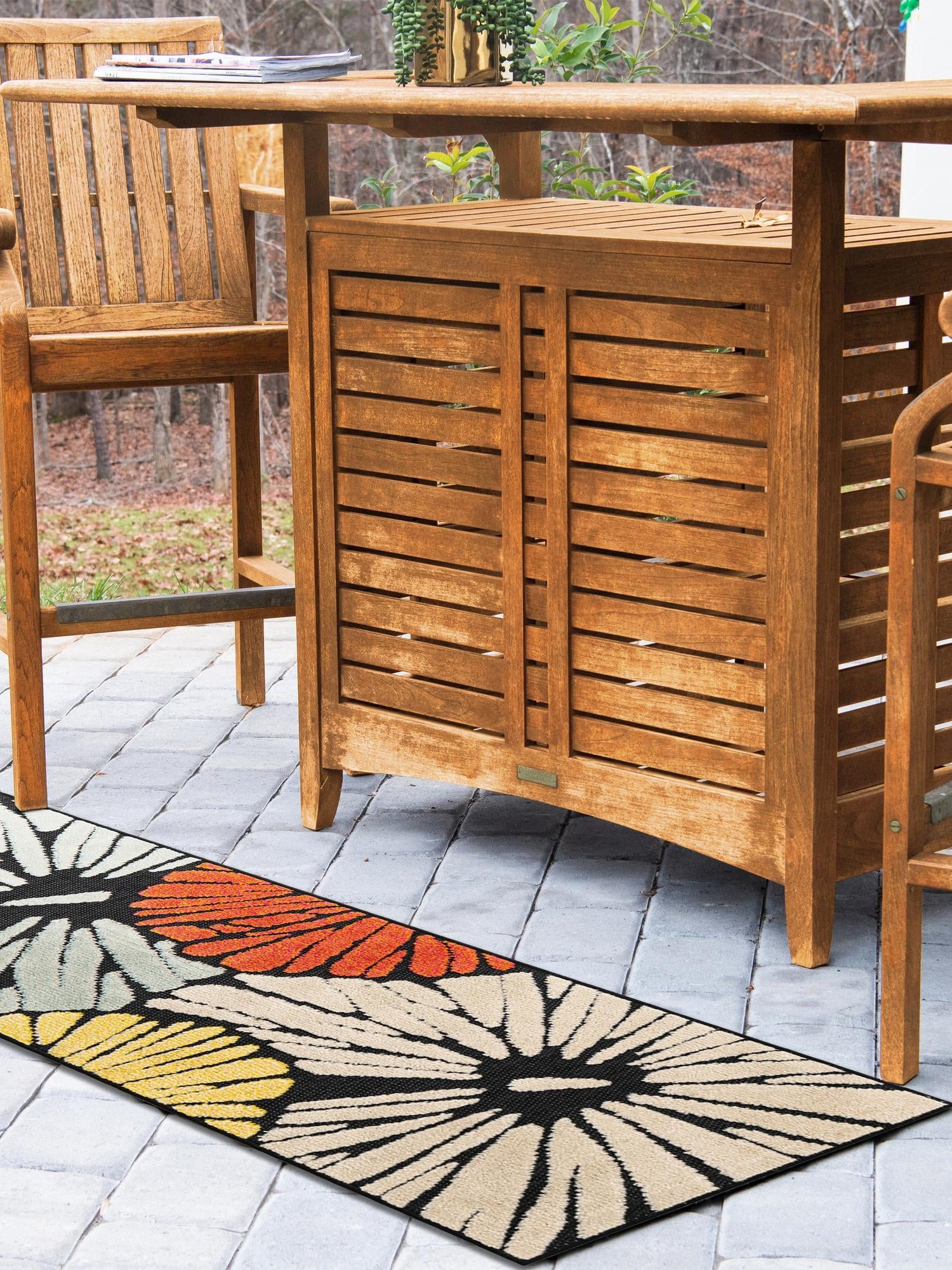Multicolor 2' x 8' Outdoor Casablanca Runner Area Rug Weather Resistant for Patio, Deck, Terrace, Balcony, Porch Polypropylene Vivid Colorful Modern Carpet for Sale at Rug Engine