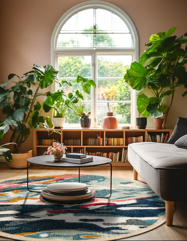 Multicolor 6' 1 x 6' 1 Outdoor Casablanca Round Rug
