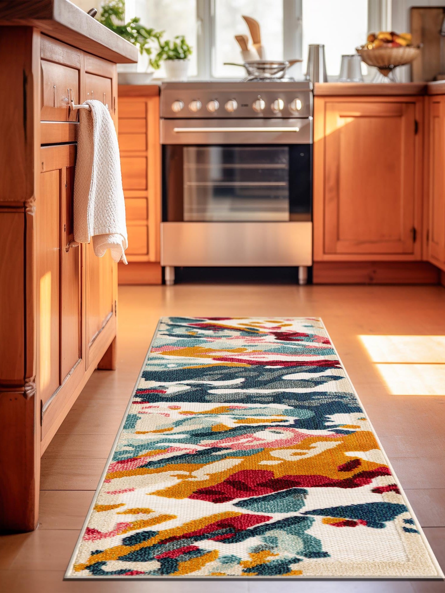 Multicolor 2' x 8' Outdoor Casablanca Runner Area Rug Weather Resistant for Patio, Deck, Terrace, Balcony, Porch Polypropylene Vivid Colorful Modern Carpet for Sale at Rug Engine