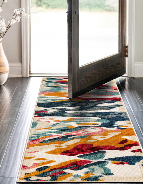 Multicolor 2' x 8' Outdoor Casablanca Runner Area Rug Weather Resistant for Patio, Deck, Terrace, Balcony, Porch Polypropylene Vivid Colorful Modern Carpet for Sale at Rug Engine