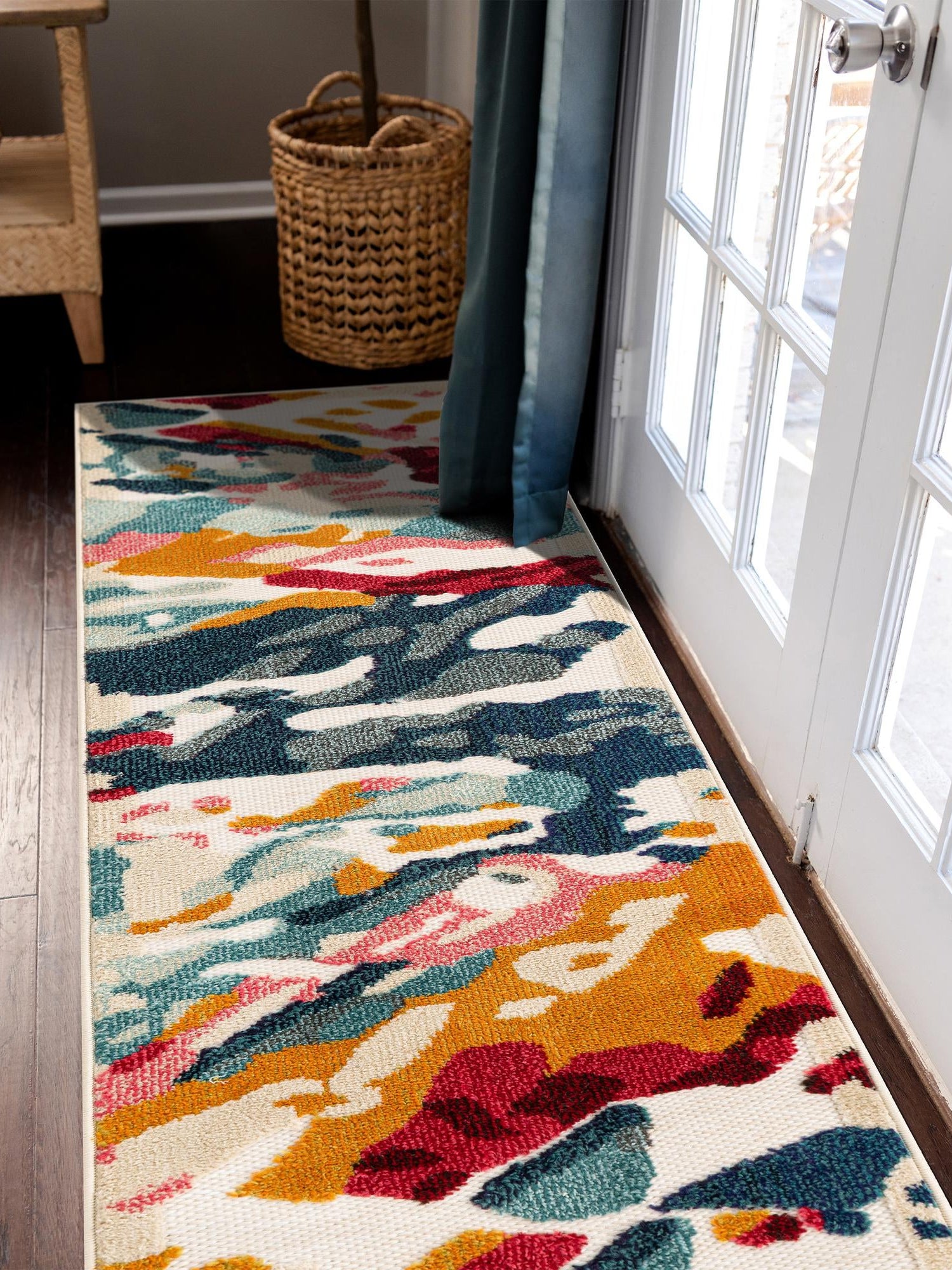 Multicolor 2' x 8' Outdoor Casablanca Runner Area Rug Weather Resistant for Patio, Deck, Terrace, Balcony, Porch Polypropylene Vivid Colorful Modern Carpet for Sale at Rug Engine