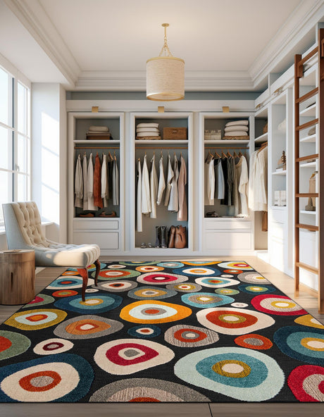 Multicolor Black 2' x 3' 1 Outdoor Casablanca Rectangle Rug