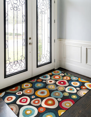 Multicolor Black 2' x 3' 1 Outdoor Casablanca Rectangle Rug