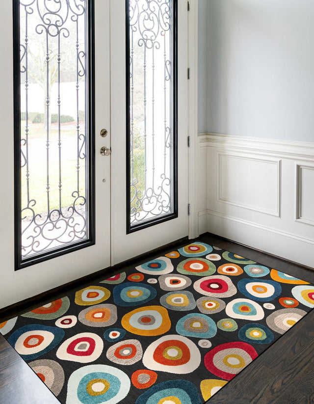 Multicolor Black 2' x 3' 1 Outdoor Casablanca Rectangle Rug