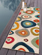 Multicolor Beige 2' x 6' 1 Outdoor Casablanca Runner Area Rug Weather Resistant for Patio, Deck, Terrace, Balcony, Porch Polypropylene Vivid Colorful Modern Carpet for Sale at Rug Engine